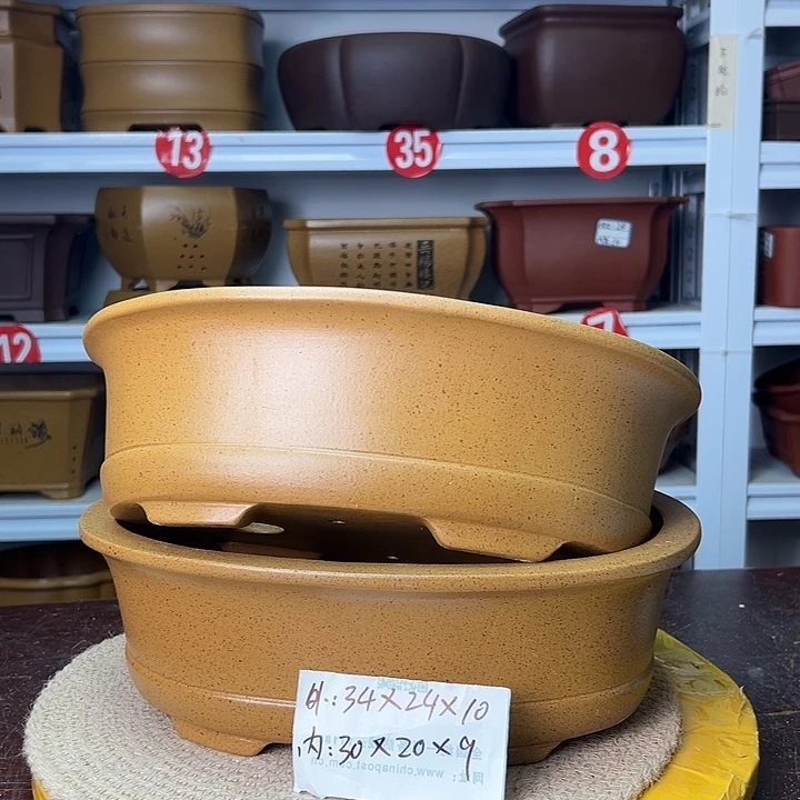 紫砂花盆蛇年大吉