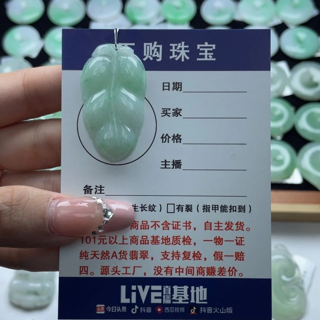 翡翠颈饰未镶嵌叶子