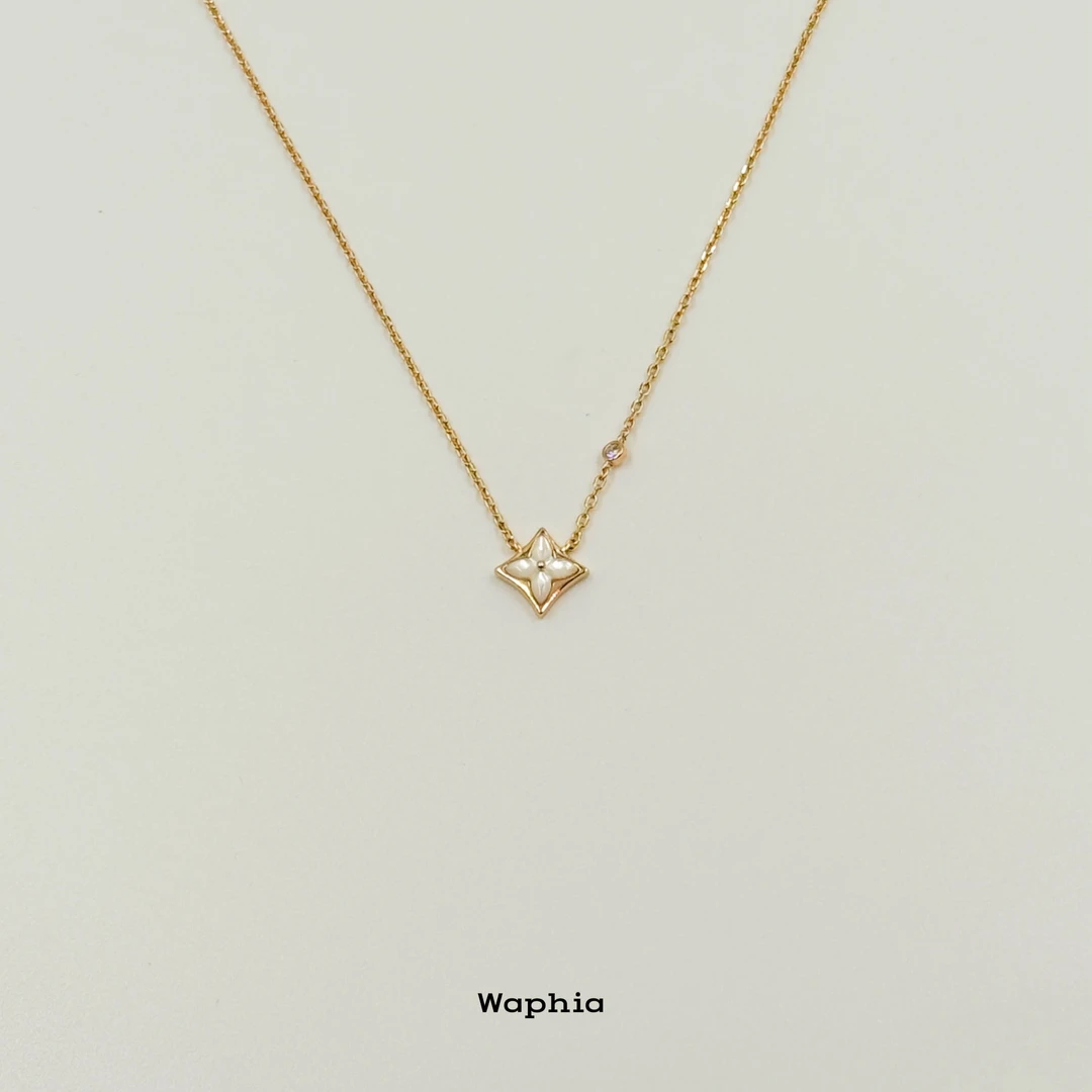 合金项链 Waphia2店经典气质时尚百搭轻奢【尖花项链】 VV003