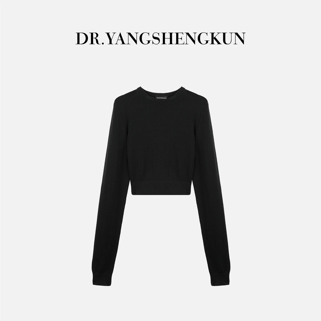 杨圣坤2025秋季新品高级感慵懒风短款羊毛长袖套头针织衫S8258966