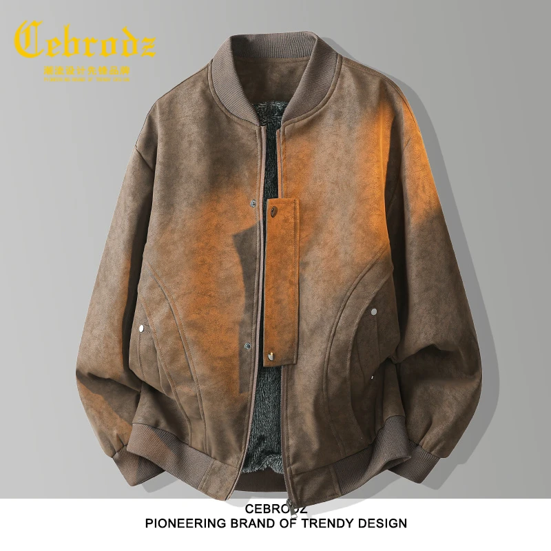 法国Cebrodz美式复古外套男款秋冬季2025新款百搭男休闲夹克上衣