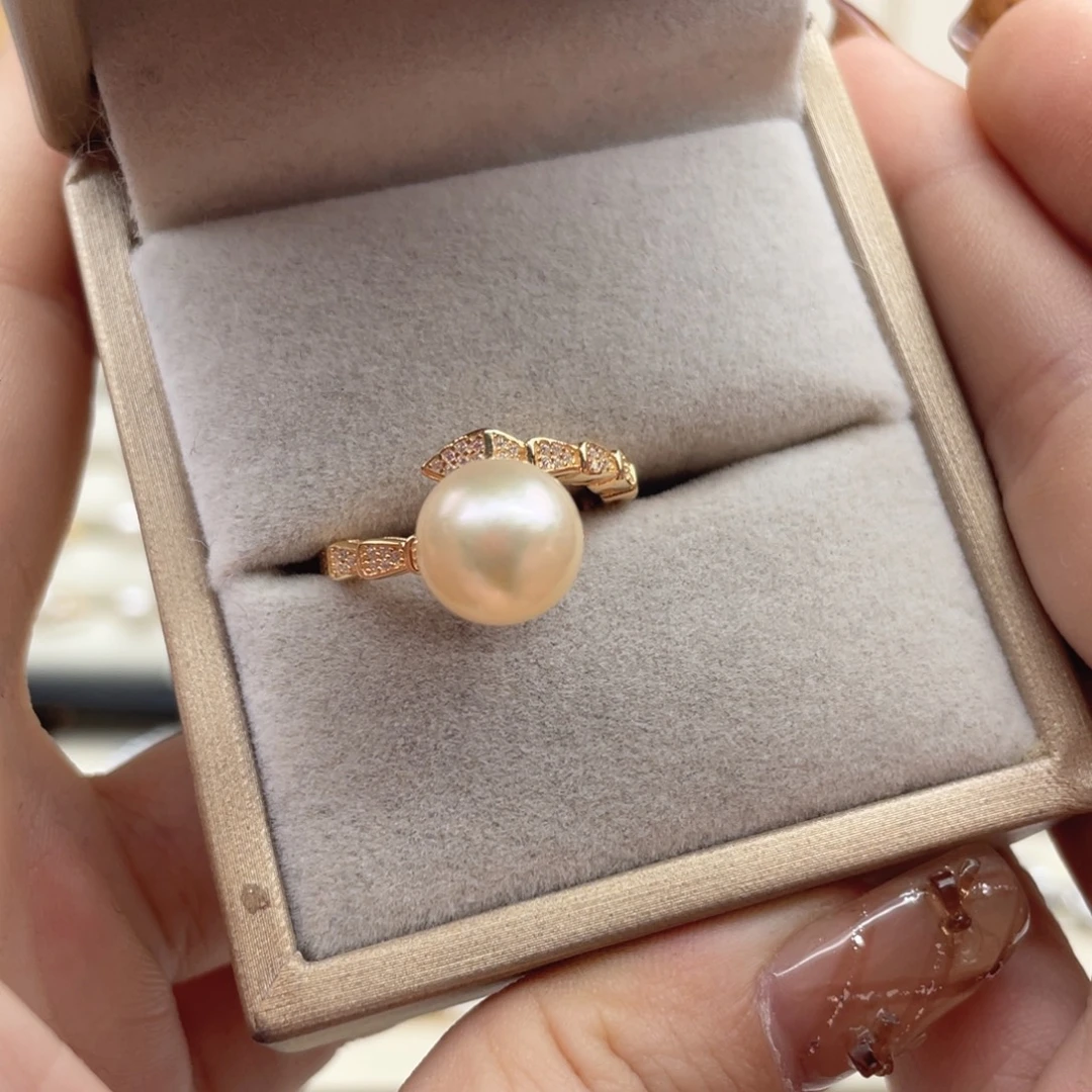 海水珍珠戒指银S925镶嵌E47