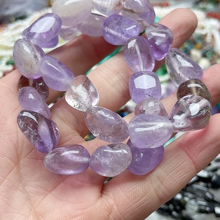 玛瑙/玉髓珠宝半成品合金一条13mm紫水晶手串