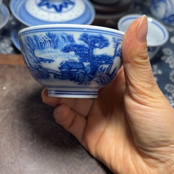 陶手绘山水主人杯