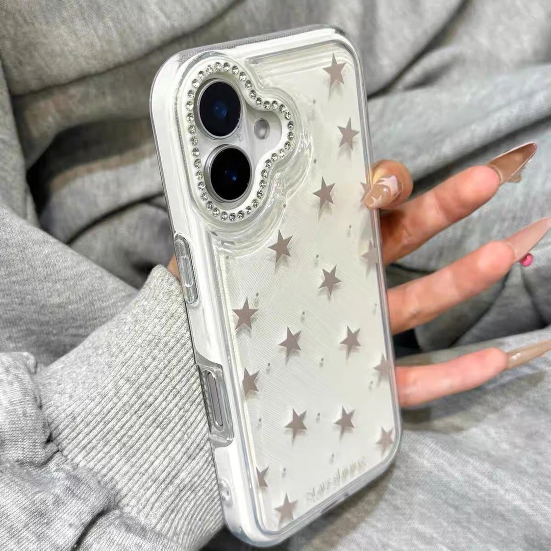 闪钻星星适用iPhone16promax手机壳12新款14pro女款13防摔15pro