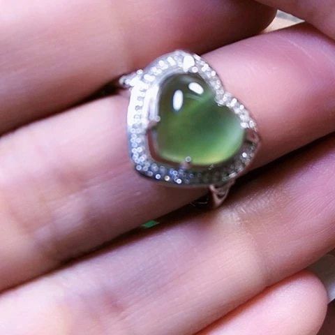 和田玉银S925镶嵌戒指