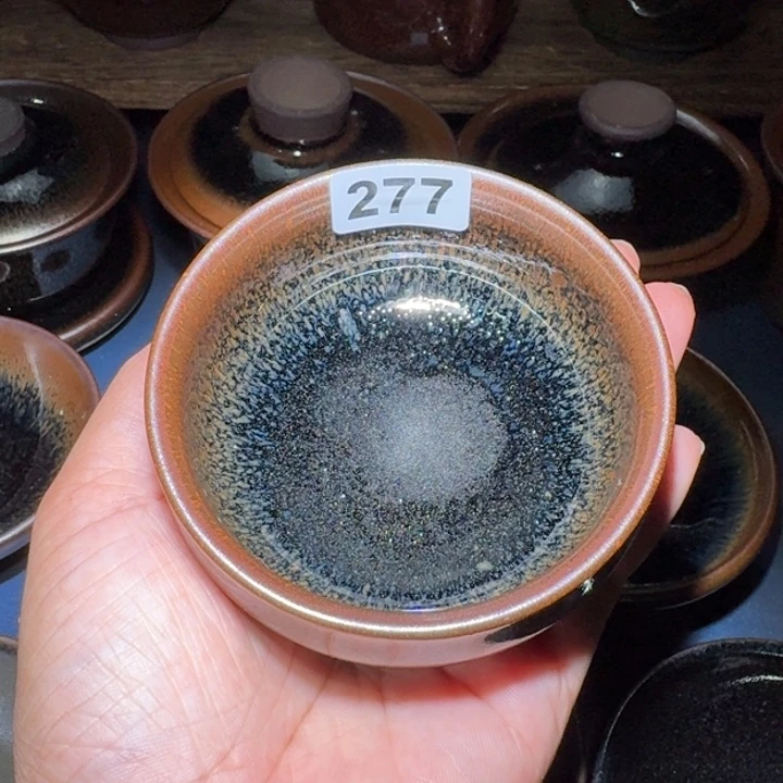 静***凝小雨茶盏，手工柴烧