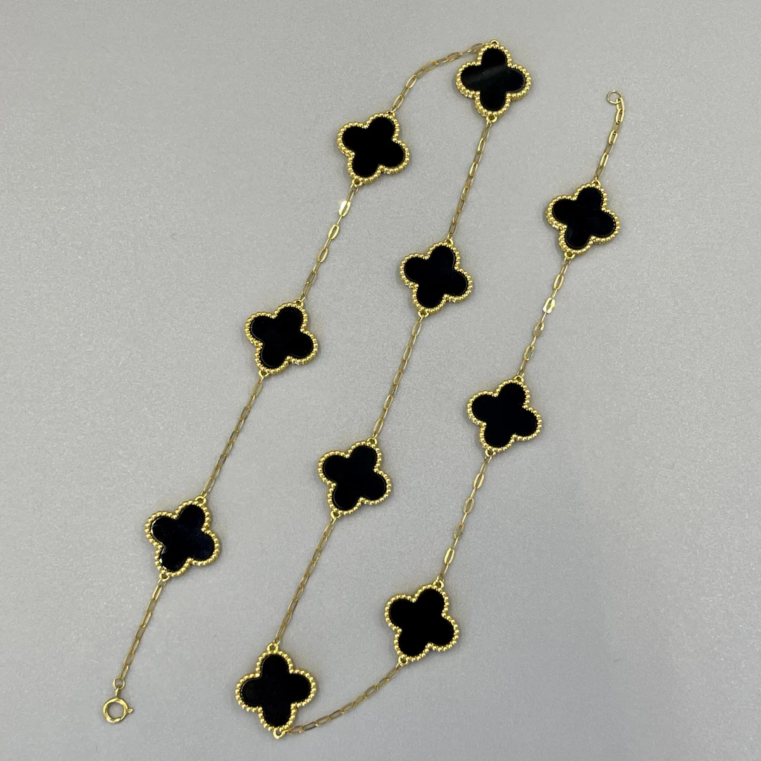 18K金玛瑙十花项链 多样性发一件 女士气质精美