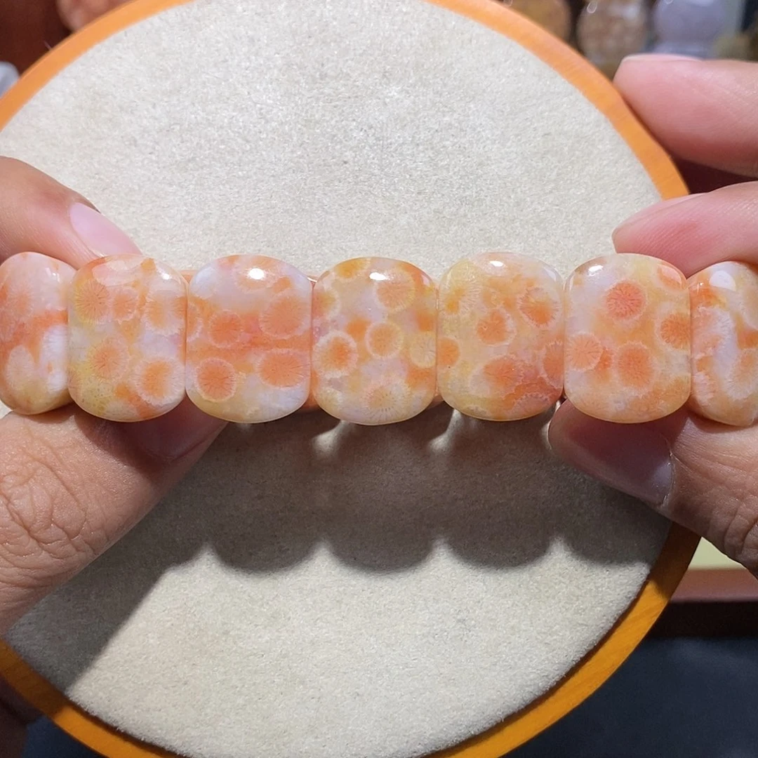 硅化珊瑚（珊瑚玉）手串未镶嵌干净46