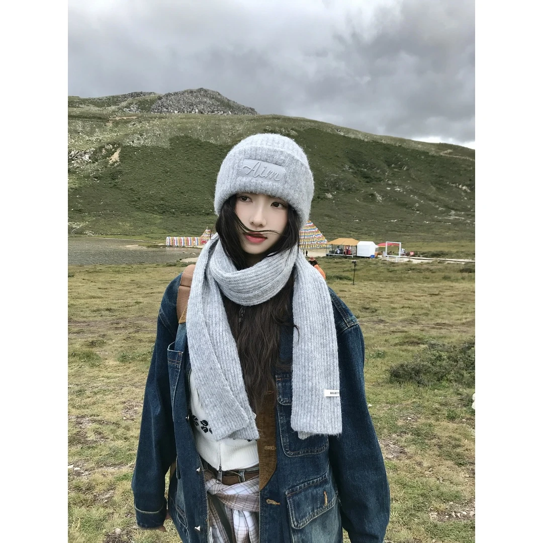 翻边含羊毛针织毛线帽女冬季保暖堆堆帽显脸小冷帽