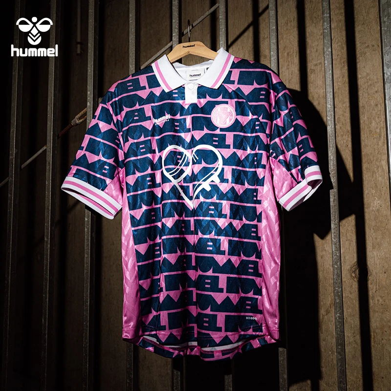 hummel爱心T恤进口休闲球衣足球风复古经典文化运动宽松上衣短袖