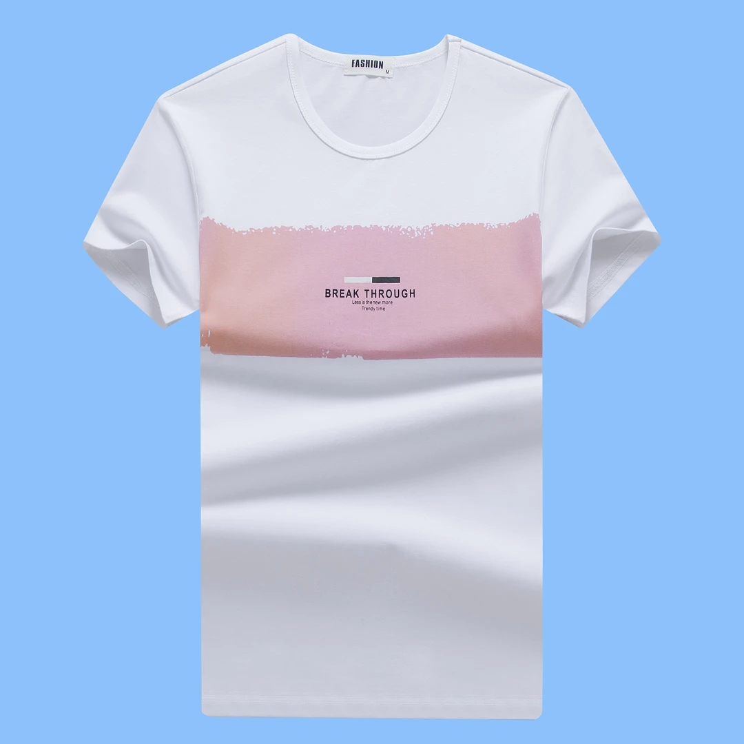 Punuo蒲诺 夏季新款圆领简约ins潮流高质量95棉男士打底短袖t恤男