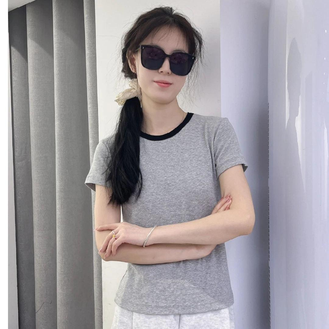 乔家女士螺纹短袖