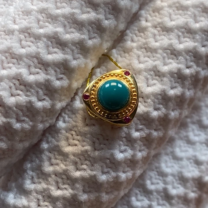 绿松石珠宝奇石18K金镶嵌AA253