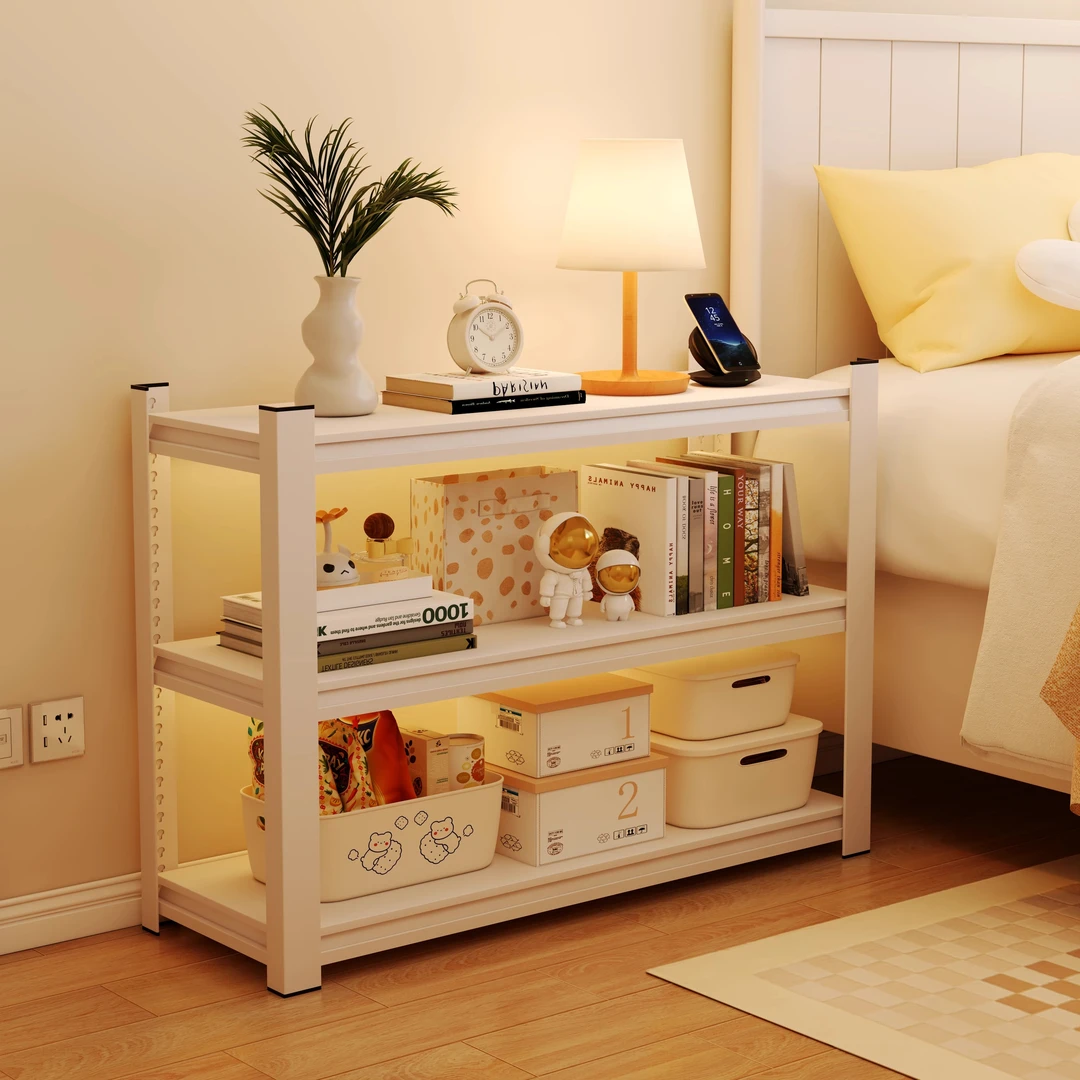 卧室转角置物架多层收纳架简易床头柜仓库货架家用储物架零食架