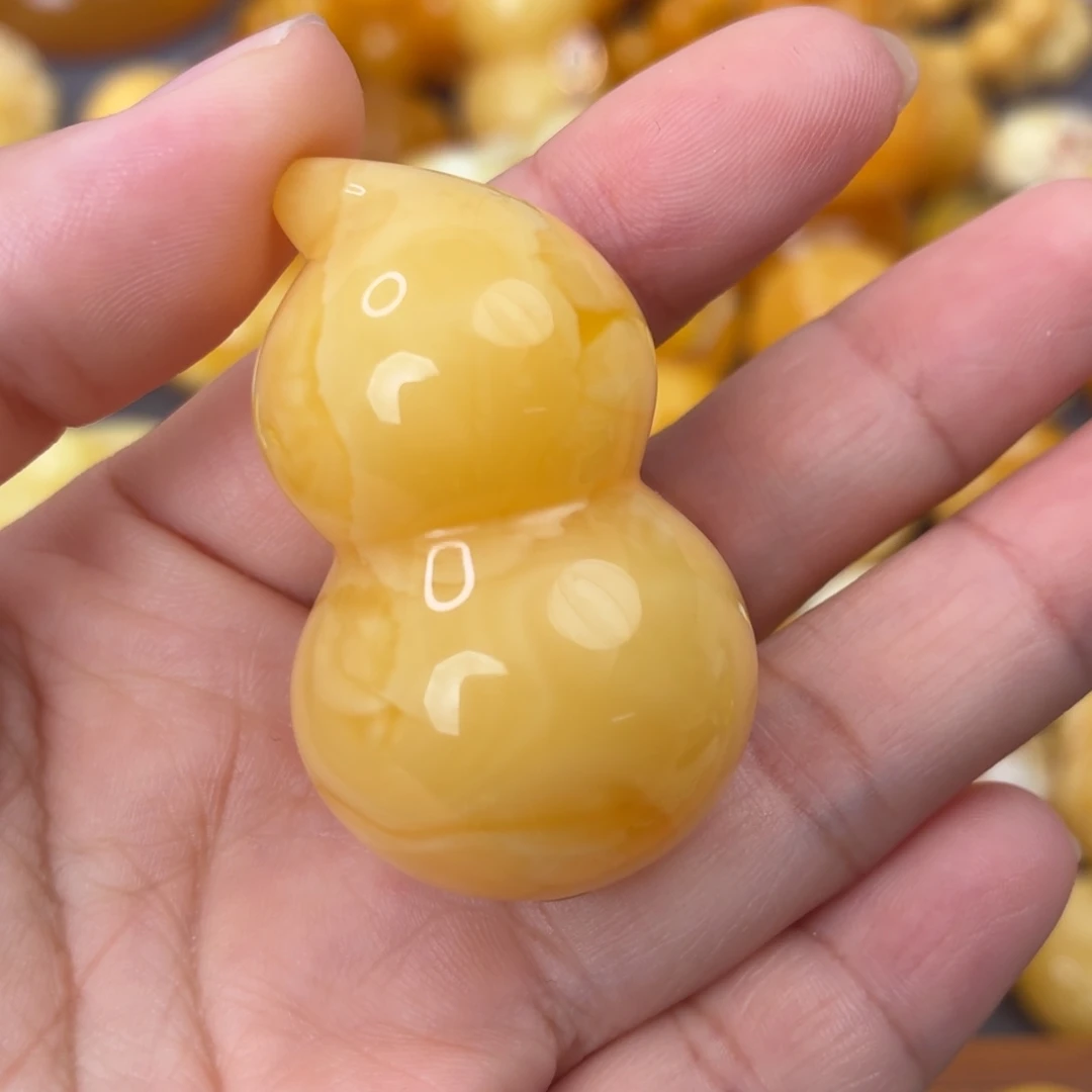 裸石虫珀未镶嵌杨枝甘露葫芦