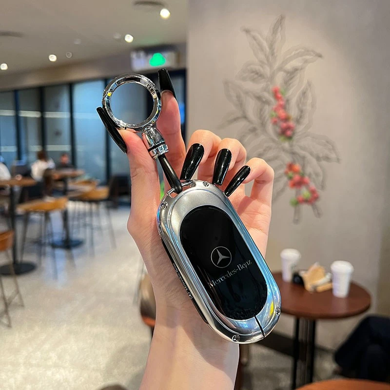 适用奔驰c260I钥匙套24款E300L/glc260/新c级汽车 金属保护包壳扣