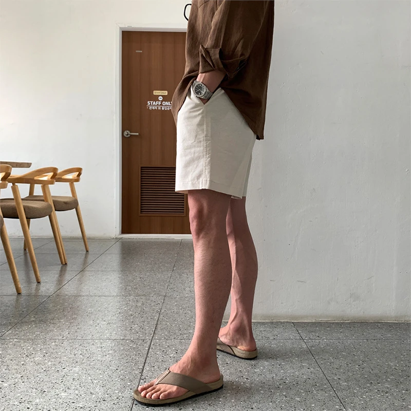 亚麻短裤男夏季潮牌日系运动5分裤子韩版百搭女透气防闷冰感升级