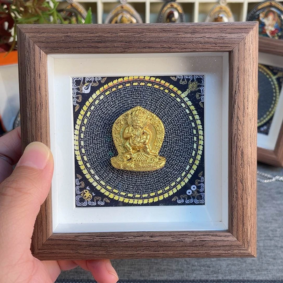 泥塑黑老爷擦擦桌摆12*12厘米