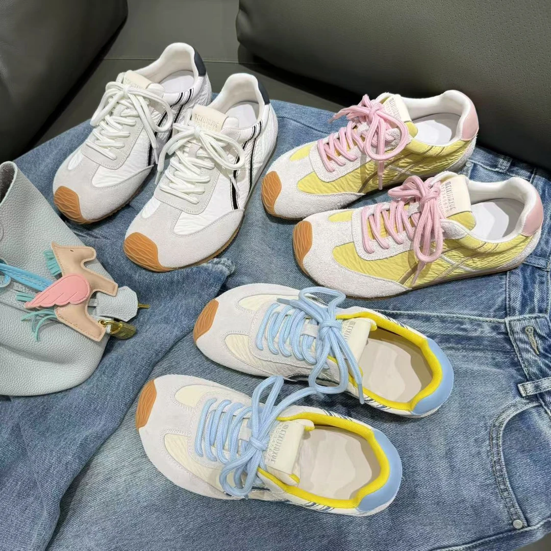 棒球队长女鞋2025春夏季新款德训鞋女真皮百搭板鞋轻便阿甘休闲鞋