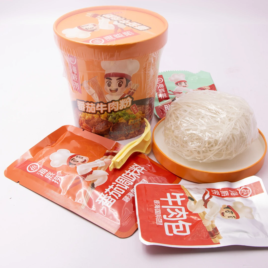 海底捞番茄牛肉杯装口味开水冲泡速食方便粉丝