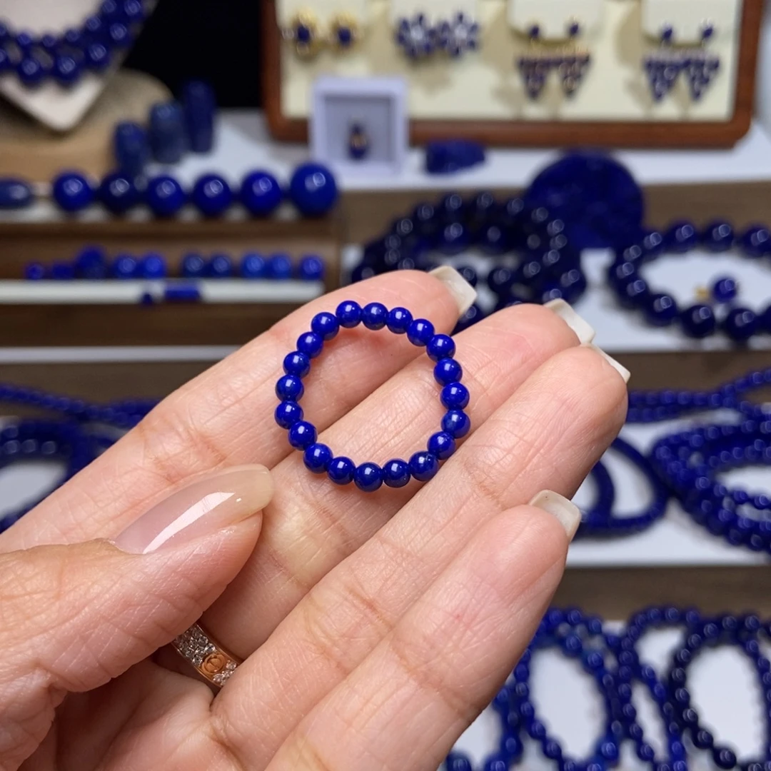 青金石未镶嵌戒圈 素圈3.6mm