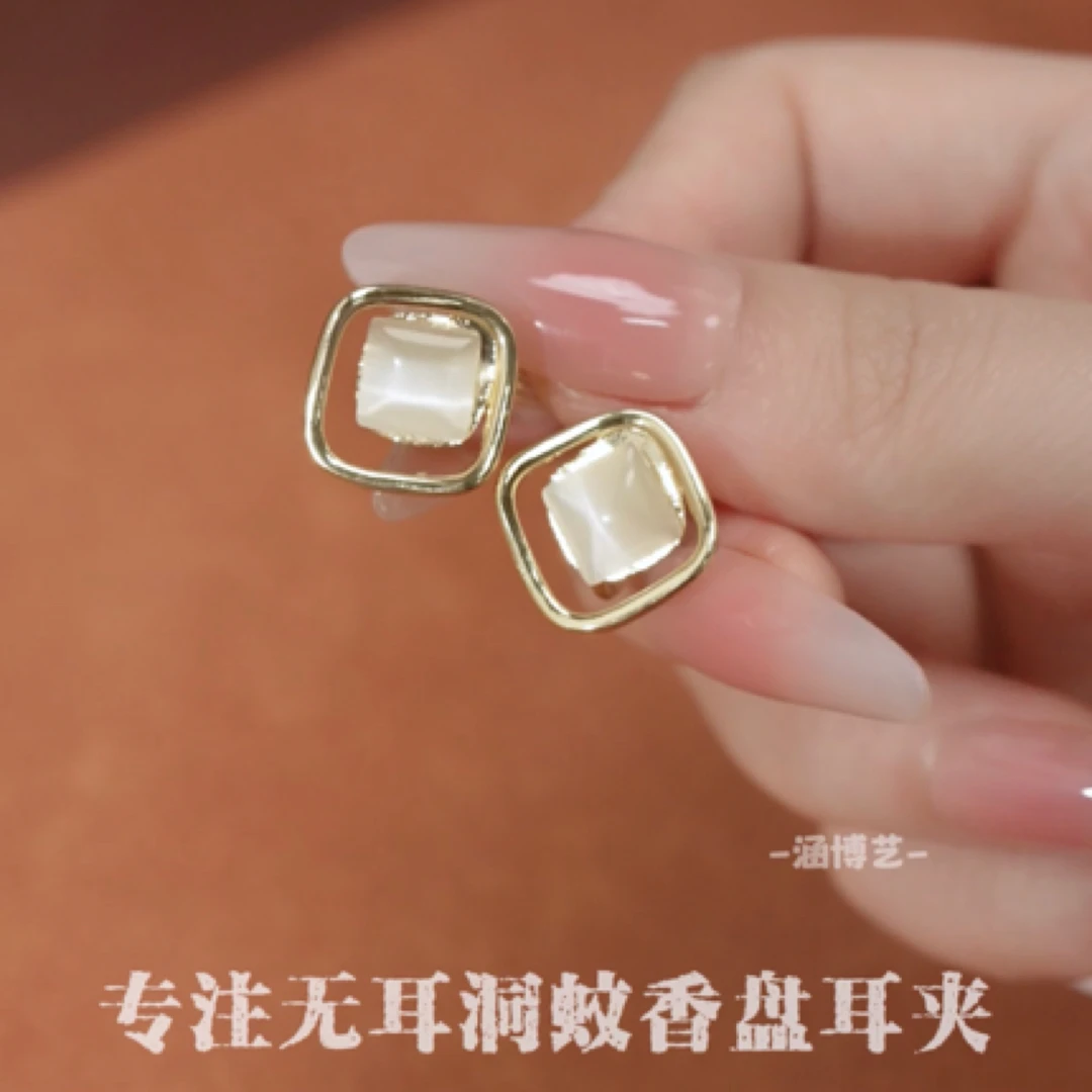 铜合金耳饰 精致百搭无耳洞蚊香盘耳夹