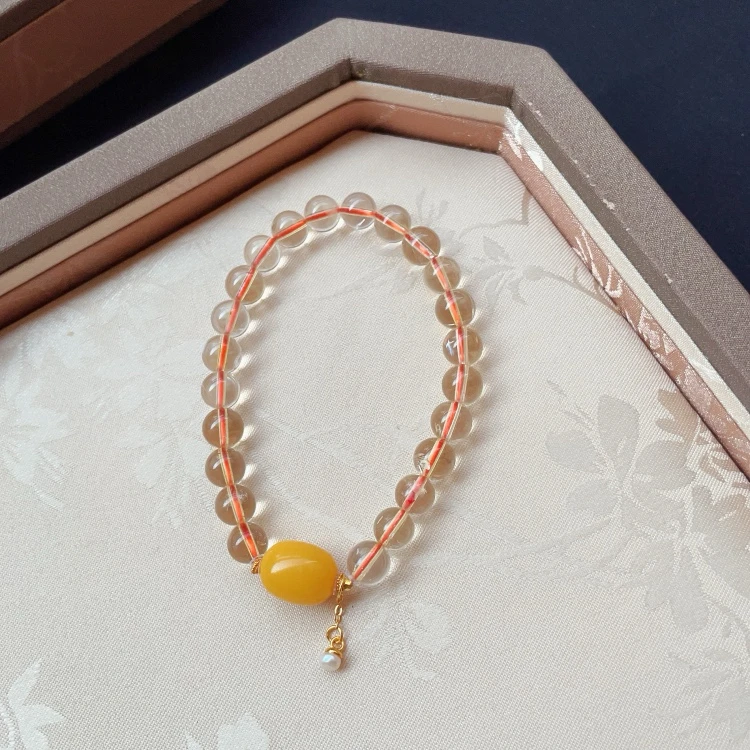 黄水晶7mm配枣珠手串（多样性发货）