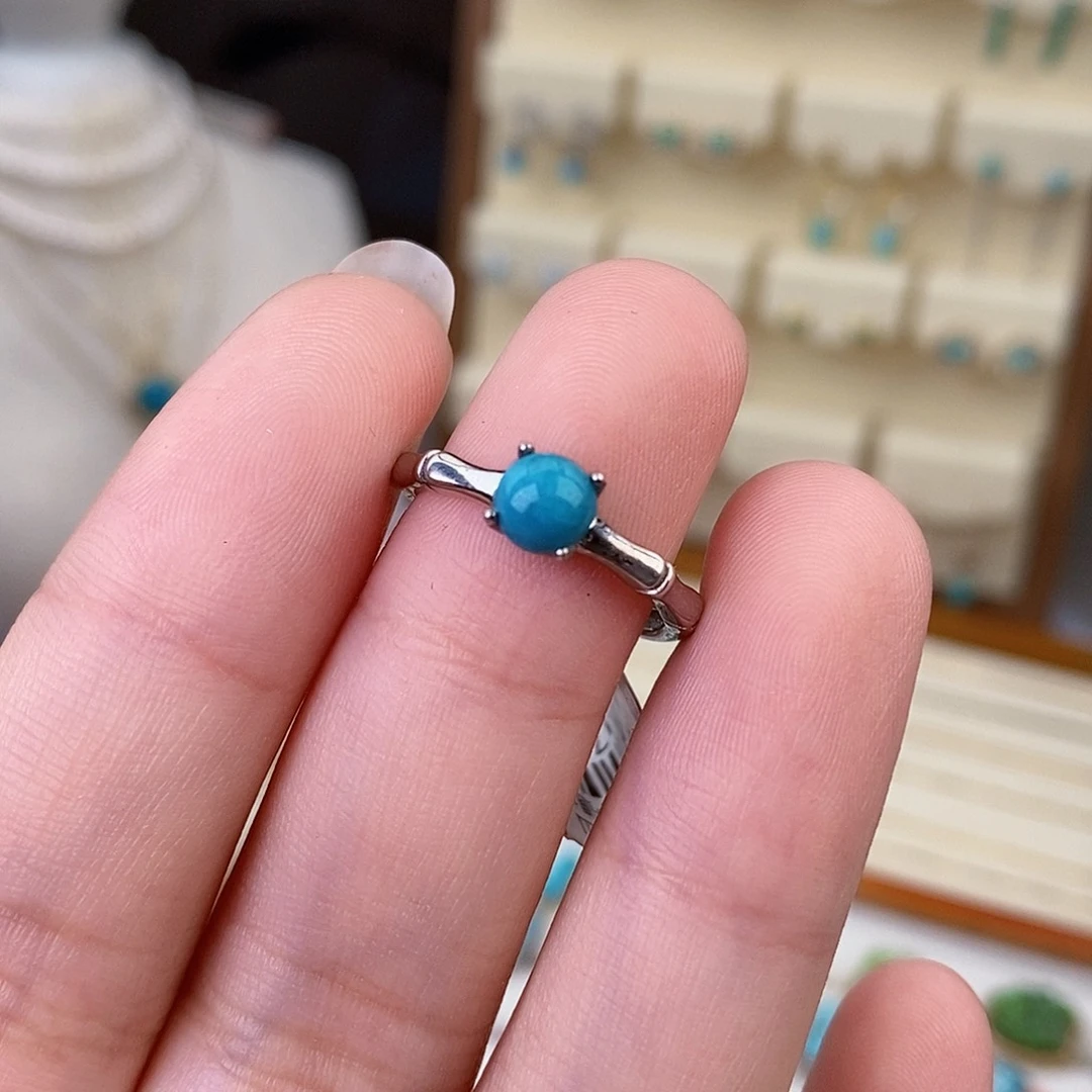 绿松石戒指银S925镶嵌