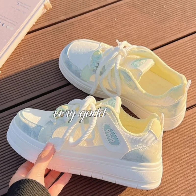夏季鞋子女网面透气小白鞋2025新款小众厚底面包鞋百搭运动休闲鞋