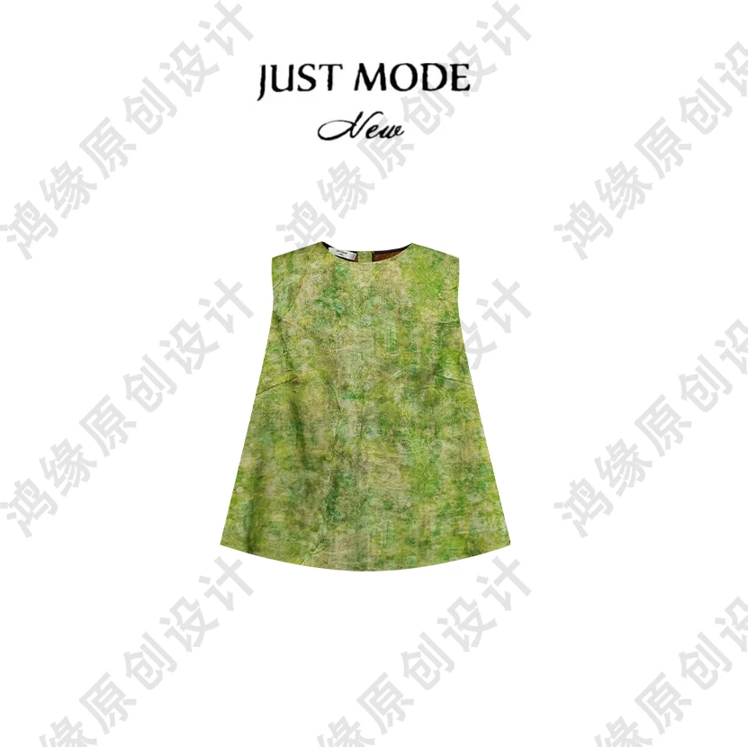 DS【江南烟柳】夏季新款简约时尚百搭女装无袖上衣25059