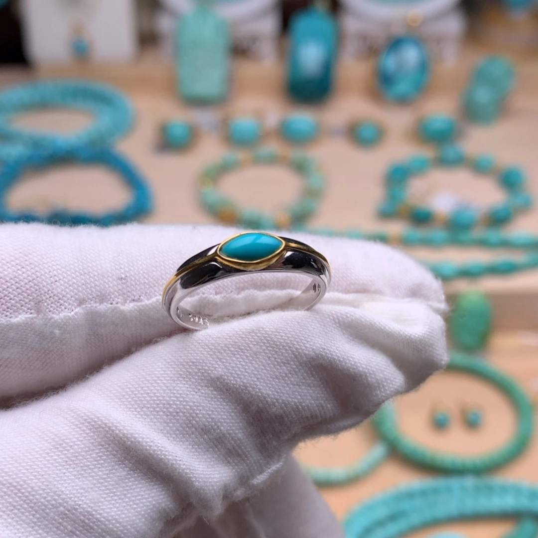 银S925镶嵌绿松石珠宝奇石