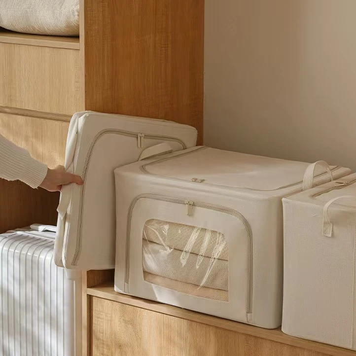 新款三面窗加粗钢架可水洗羽绒服被子衣物收纳箱