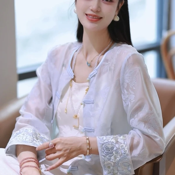 夏季气质国风新中式长袖日常时尚百搭外套4803