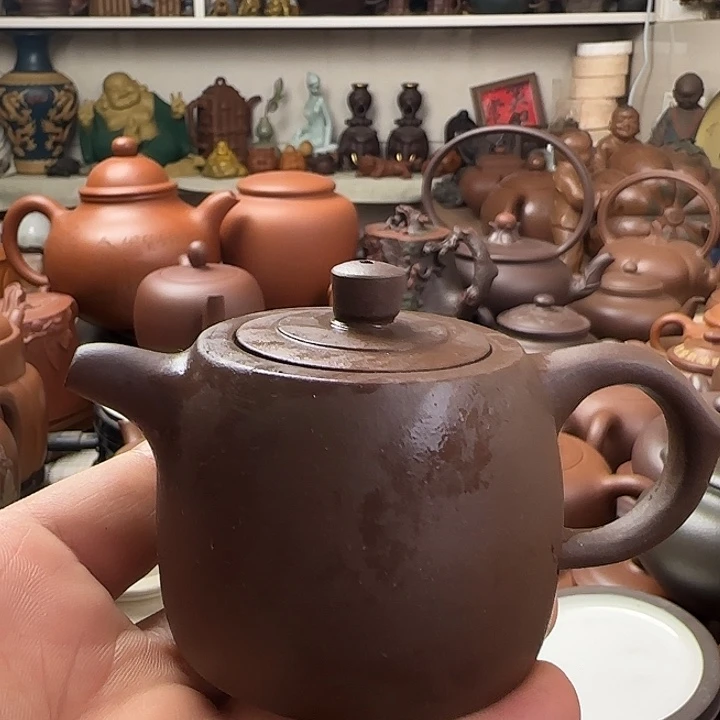 灯***。紫泥茶壶原矿紫砂