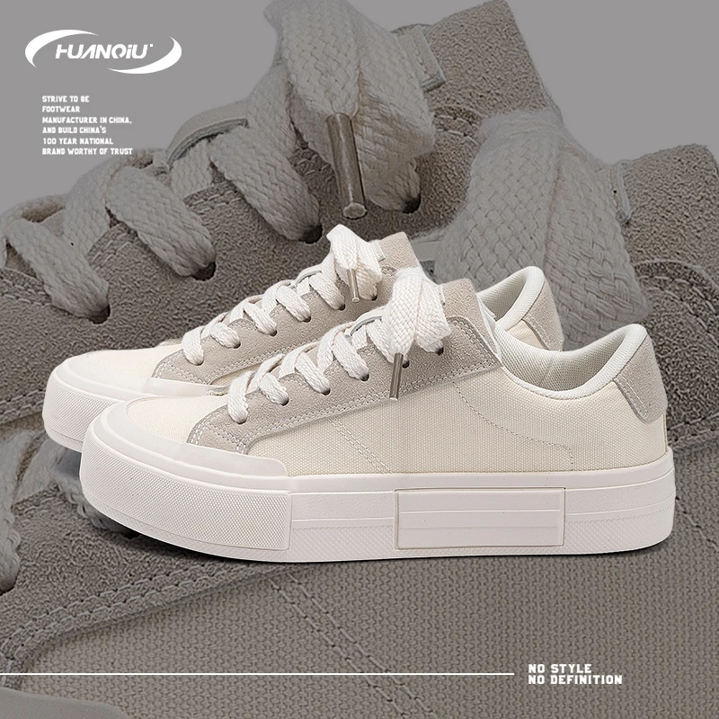 HUANQIU/环球舒适轻便百搭透气帆布鞋板鞋男鞋2025夏季新款休闲鞋