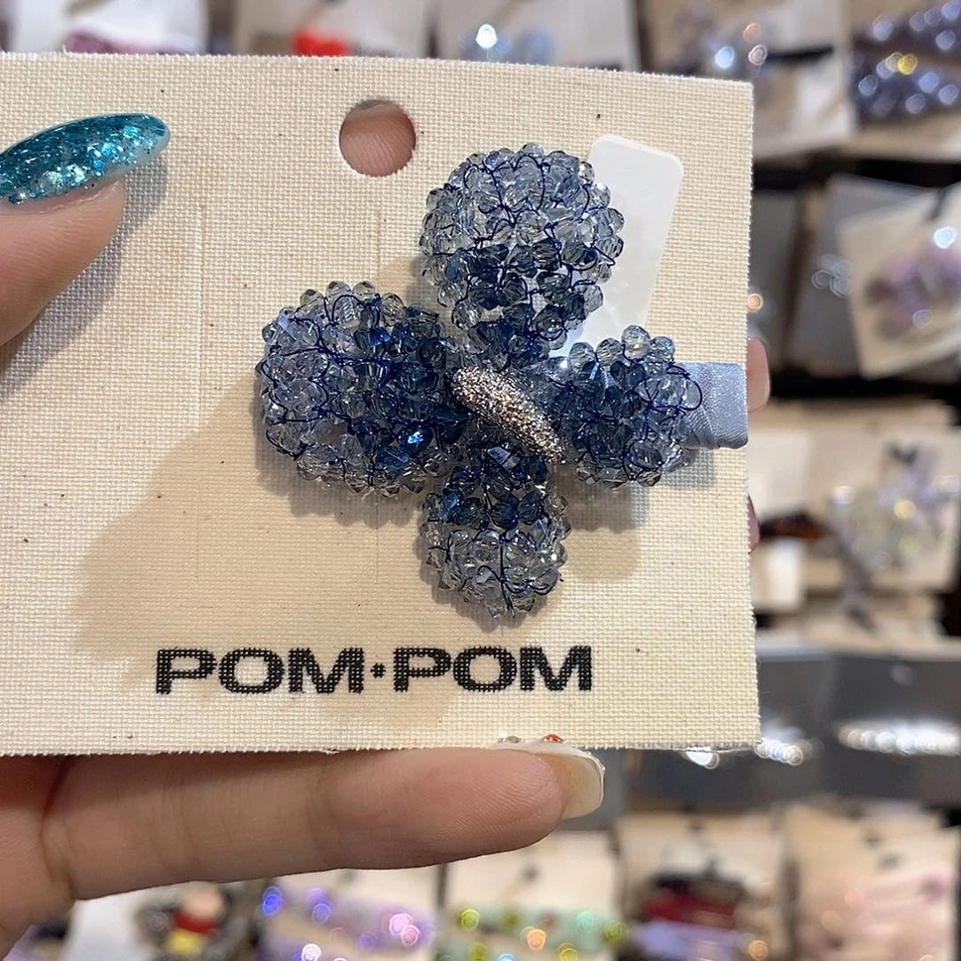 非镶嵌泡菜重工手工蓝色琉璃蝴蝶鸭嘴夹