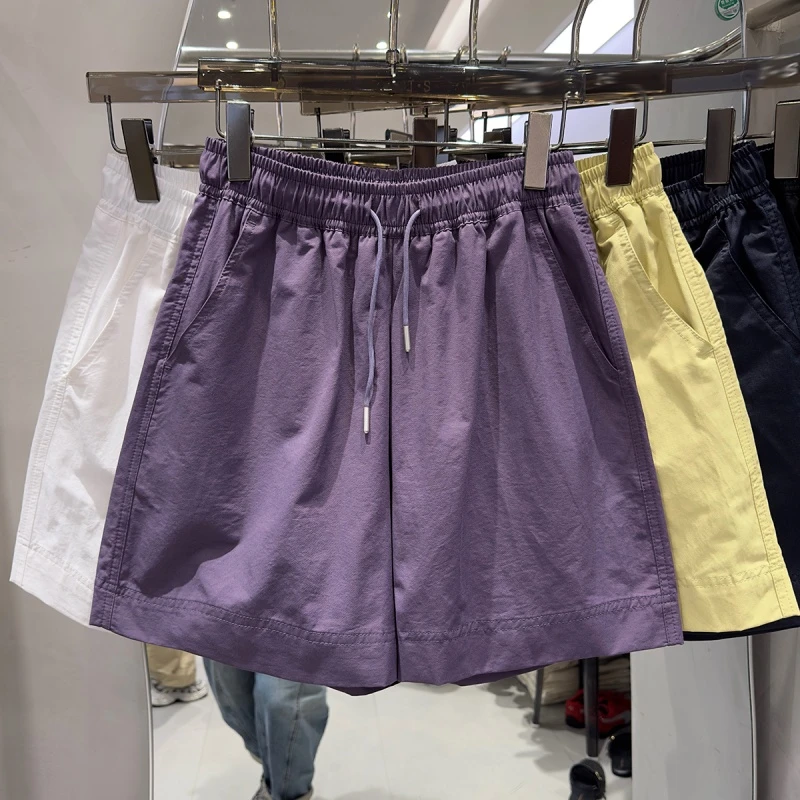 300斤超大码慵懒风五分运动裤夏季男女洋气休闲抽绳直筒沙滩短裤