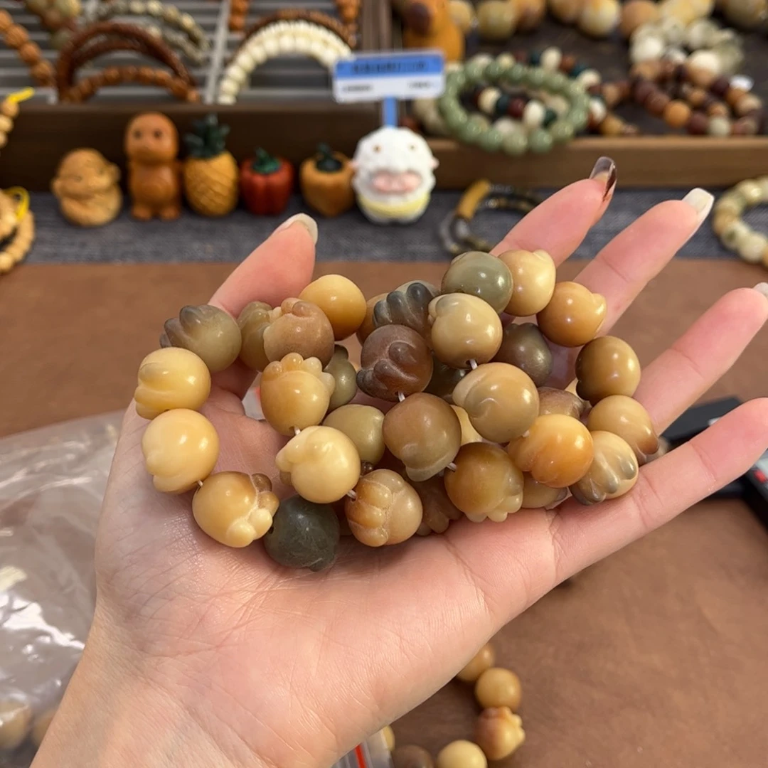 白玉菩提手串敦煌猫爪手捻随机