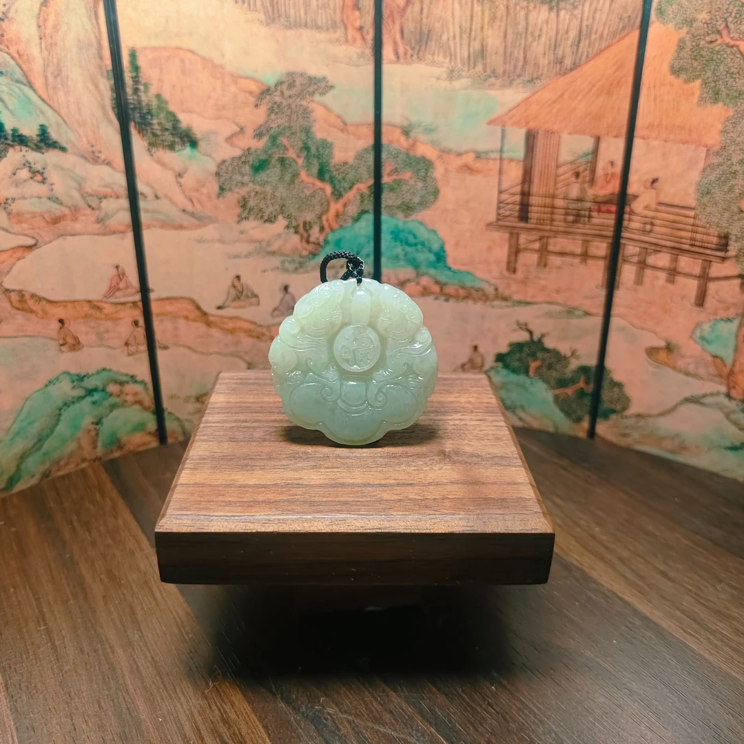 T和田玉双龙送福吊坠0247