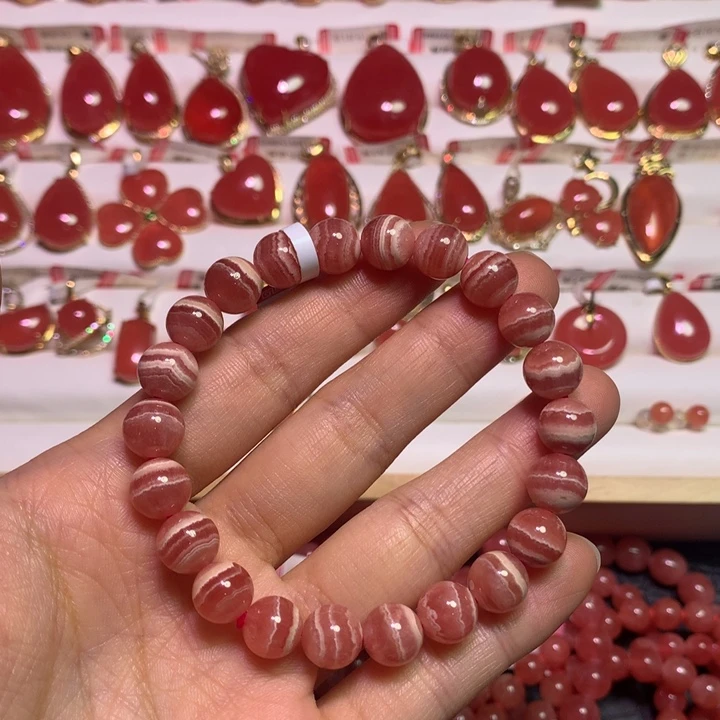 未镶嵌菱锰矿（红纹石）手绳8.5mm