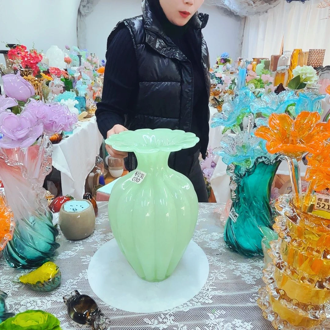 0280不完美福利不退不换琉璃花瓶花器艺术品