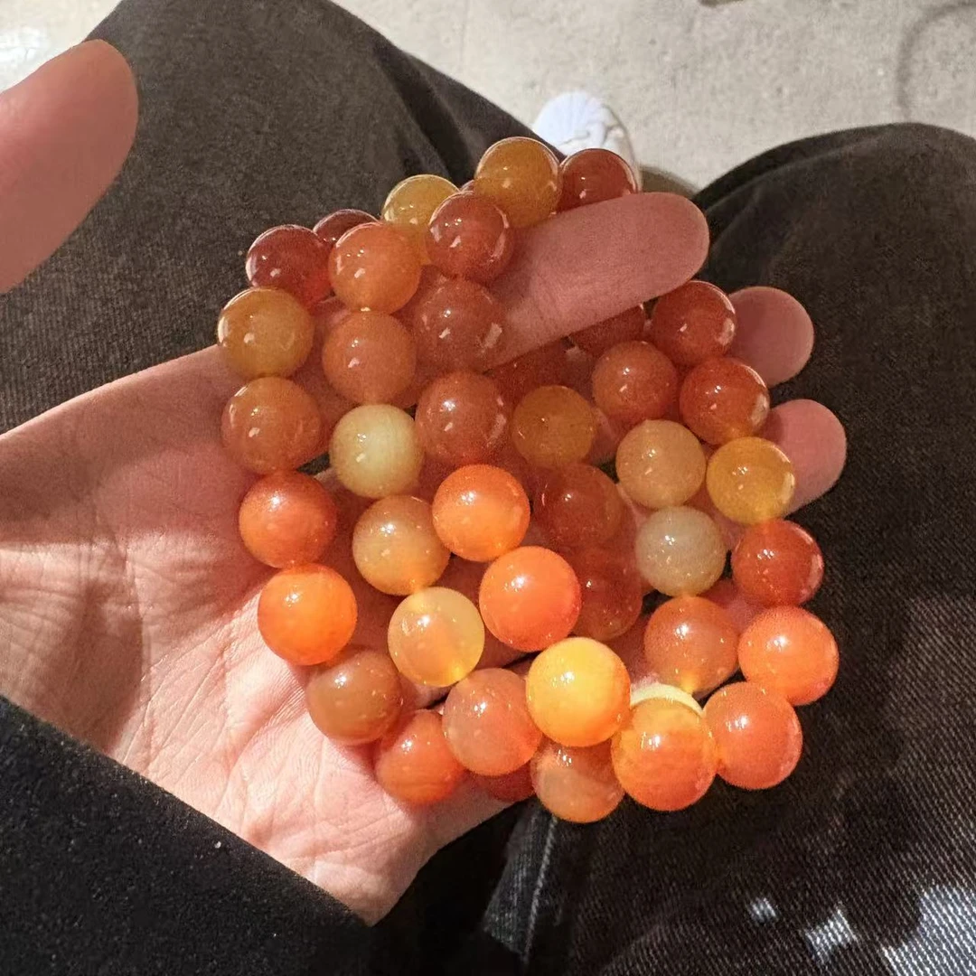 天然盐源玛瑙手串 D147—多样性发一12mm左右