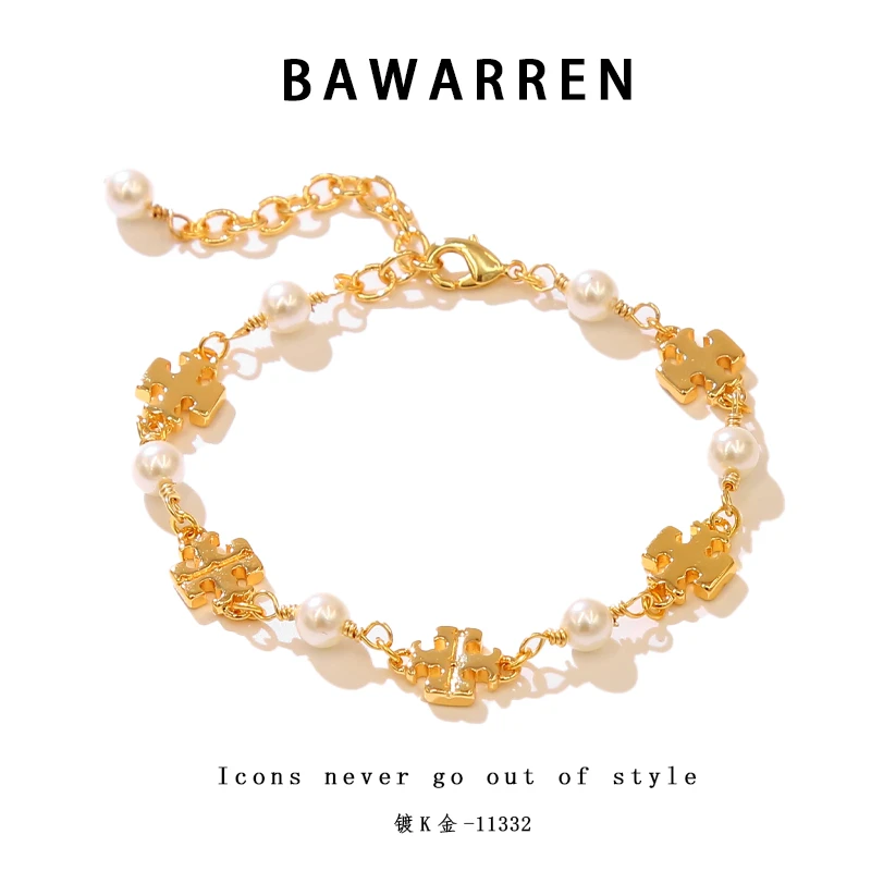 Bawarren 美❤ 11332-【鸢尾花】十字轻奢经典手链