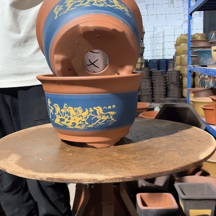 22-22八骏图花盆花盆花盆