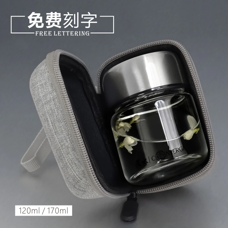 防爆玻璃杯加厚耐热玻璃小巧水杯迷你便携泡茶水杯子刻字定制logo