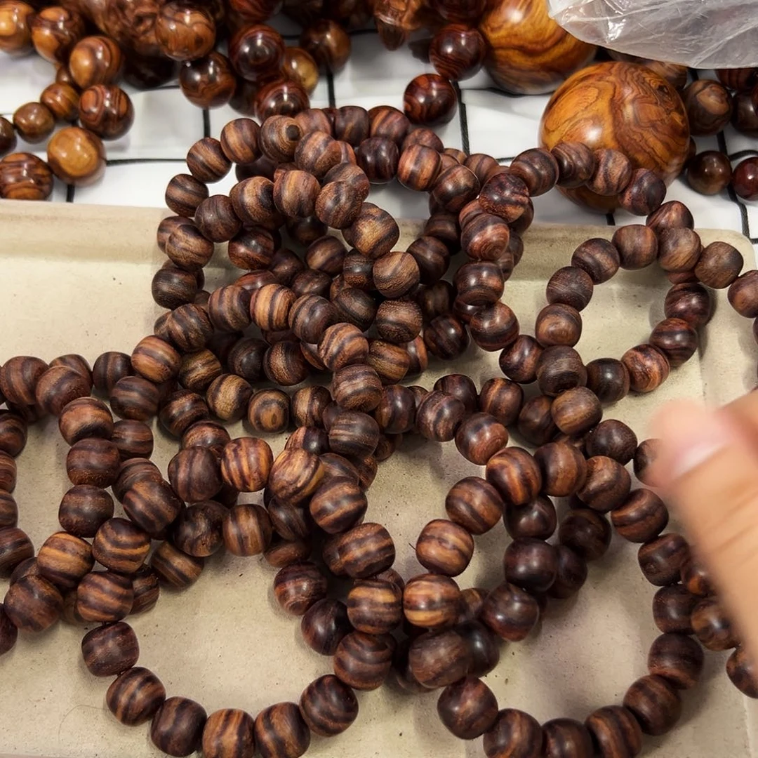 黄花梨/降香黄檀手串/手链14mm桶珠初抛无胶无腊