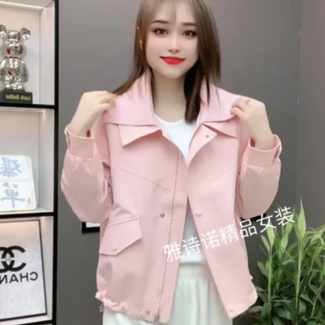 洋气设计感个性双领设计外套女2025春季新品韩范甜美减龄网红上衣