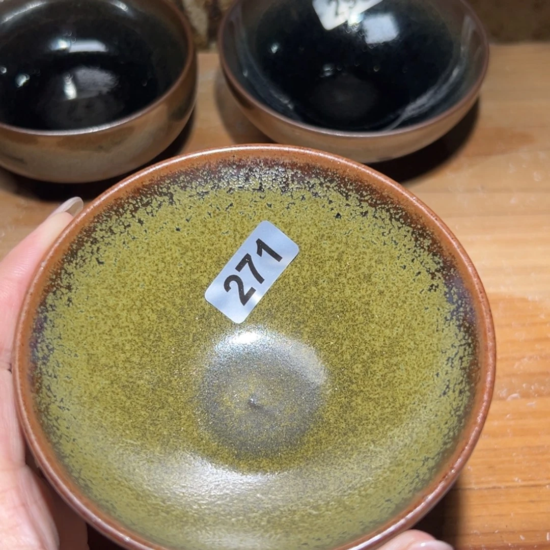 流***镜茶盏全手工原矿原釉建盏