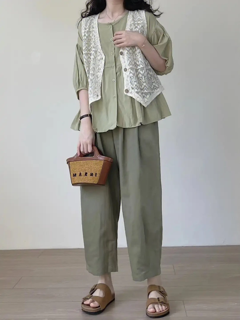 楠杉棉麻49直播宽松日系棉麻链接